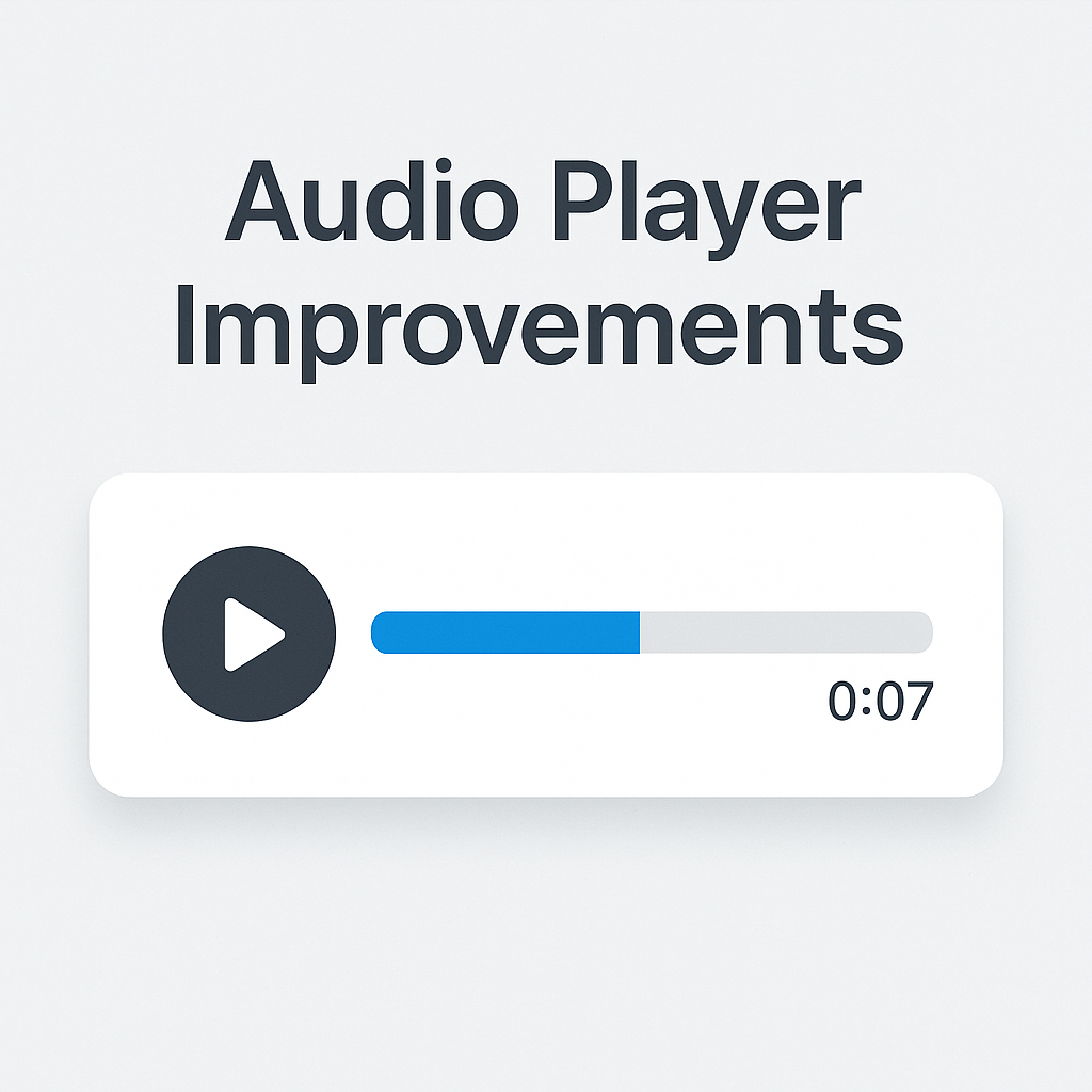 Audio Player Improvements